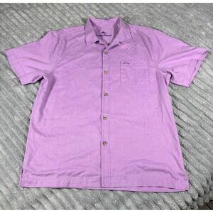 Tommy Bahama Men's Medium Coastal Breeze Check IslandZone Camp Shirt